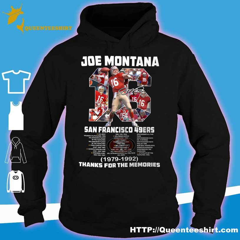 Joe Montana 16 Francisco 49ers 1979-1992 signature shirt