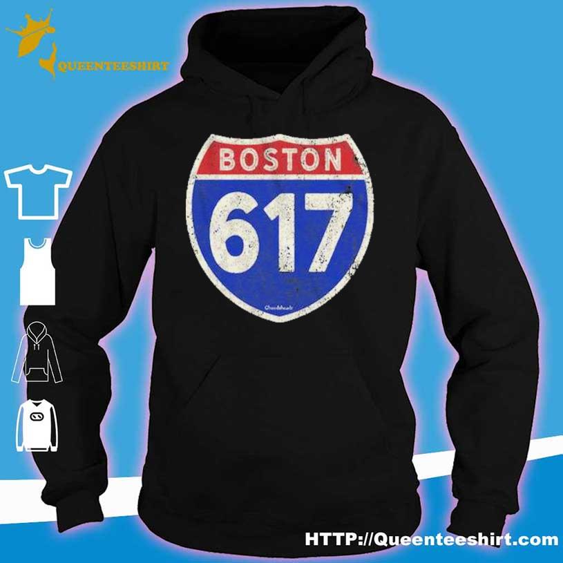 Boston 617 Highway Sign T-Shirt T-Shirt / Charcoal / XL