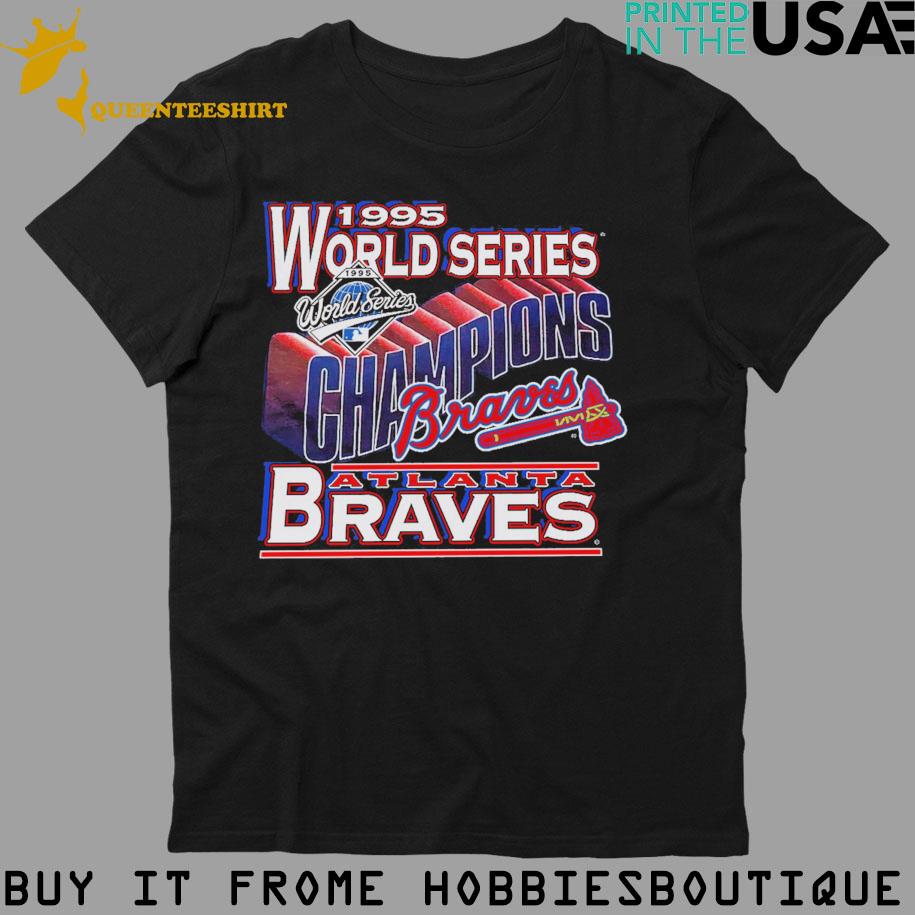 Vintage Atlanta Braves 1995 World Series Champions T Shirt Tee 