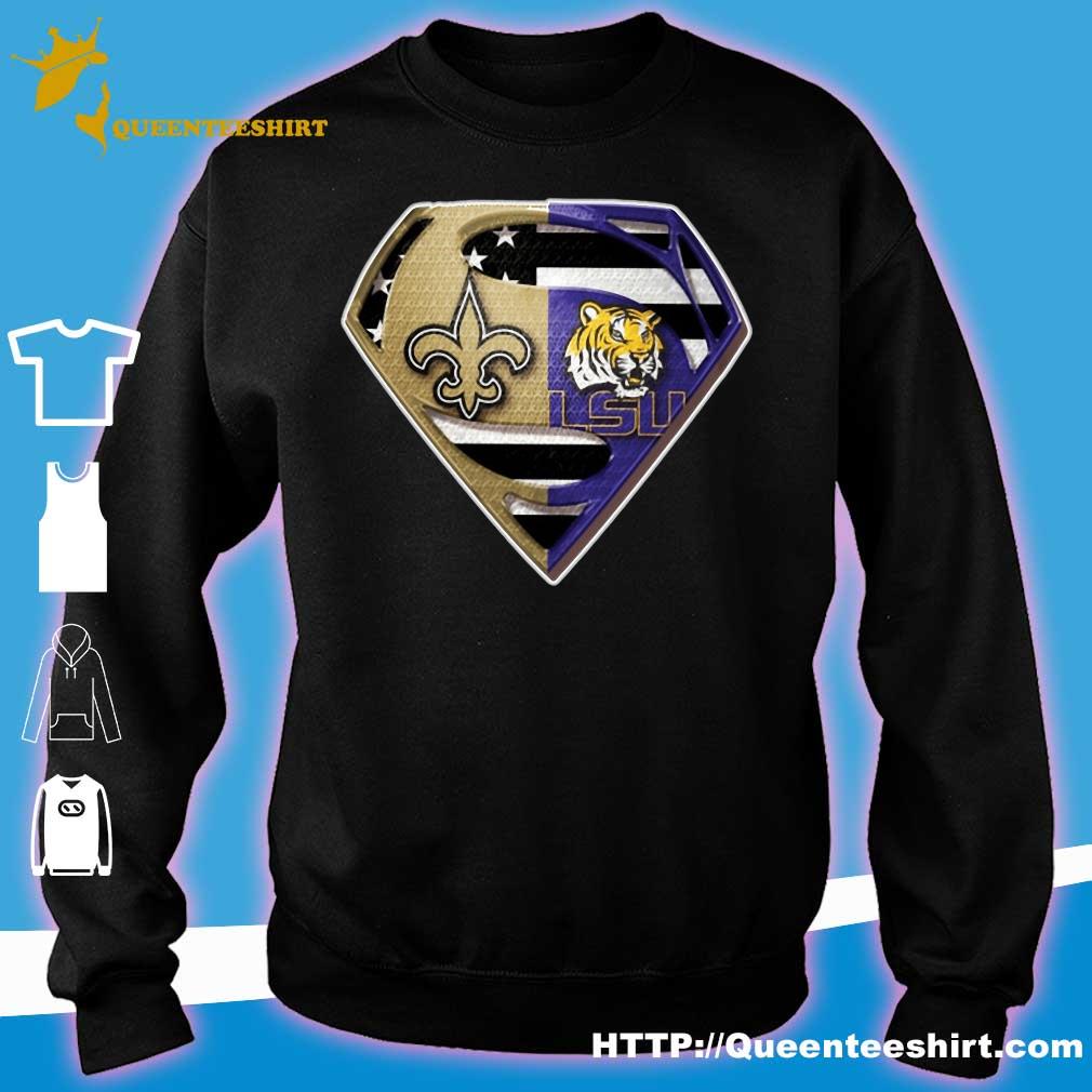 Superman New Orleans Saints And LSU Tigers Shirt