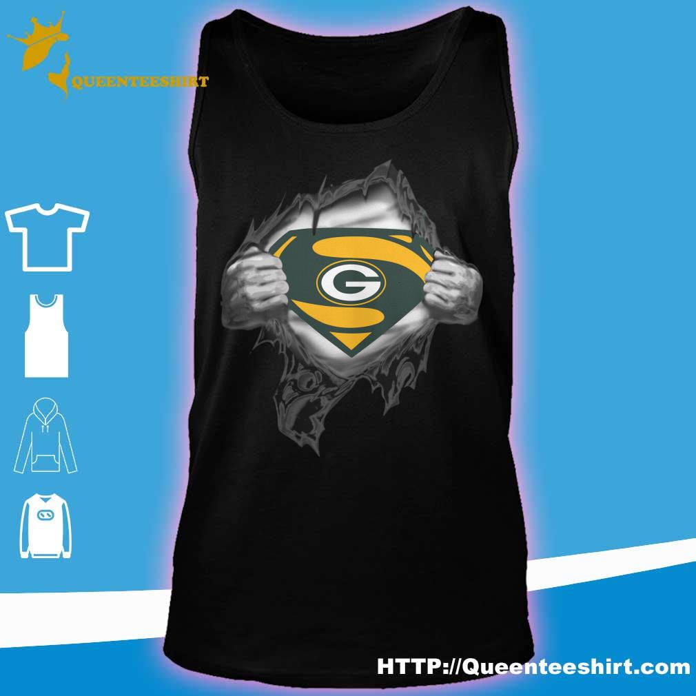 Blood inside me superman Green Bay Packers shirt, hoodie, sweater, long  sleeve and tank top