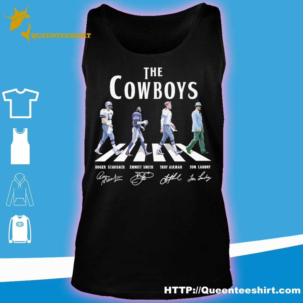 Never underestimate a woman who understands football and loves Cowboys  Emmitt Smith and Troy Aikman and Roger Staubach signatures shirt, hoodie,  sweater, long sleeve and tank top