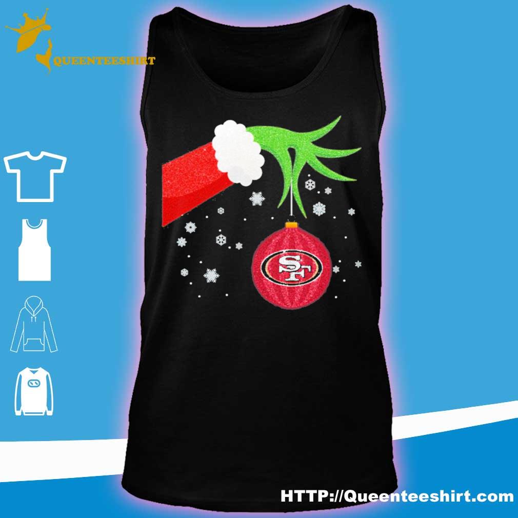 The Grinch Santa San Francisco 49ers Christmas shirt, hoodie, tank top,  sweater and long sleeve t-shirt